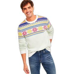 Holiday Lane Men's Multi-Color Fair Isle Sweater Size M NEW G478
